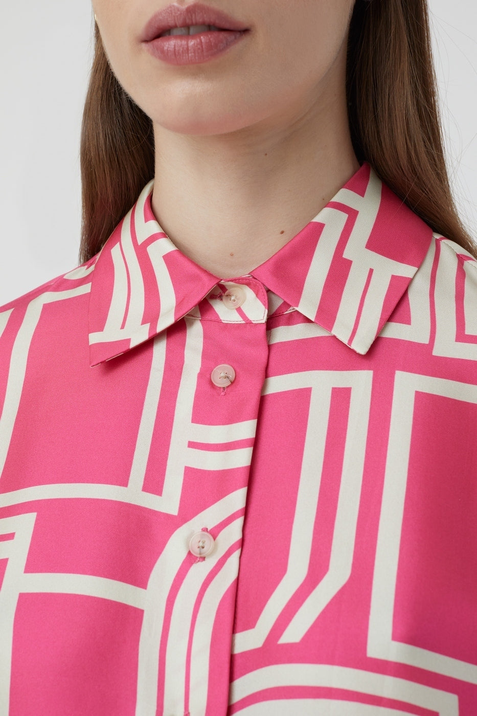 Chemise À Coupe Droite - Fiery Pink - Femme