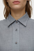 Chemise À Coupe Droite - Dark Grey Melange - Femme