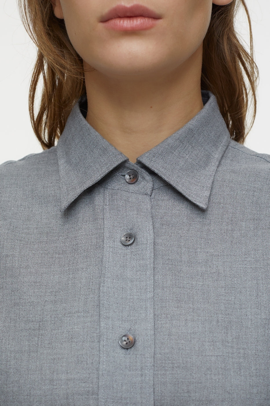Chemise À Coupe Droite - Dark Grey Melange - Femme