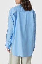 Chemise Avec Détail De Page De Couture - Sky Blue - Femme