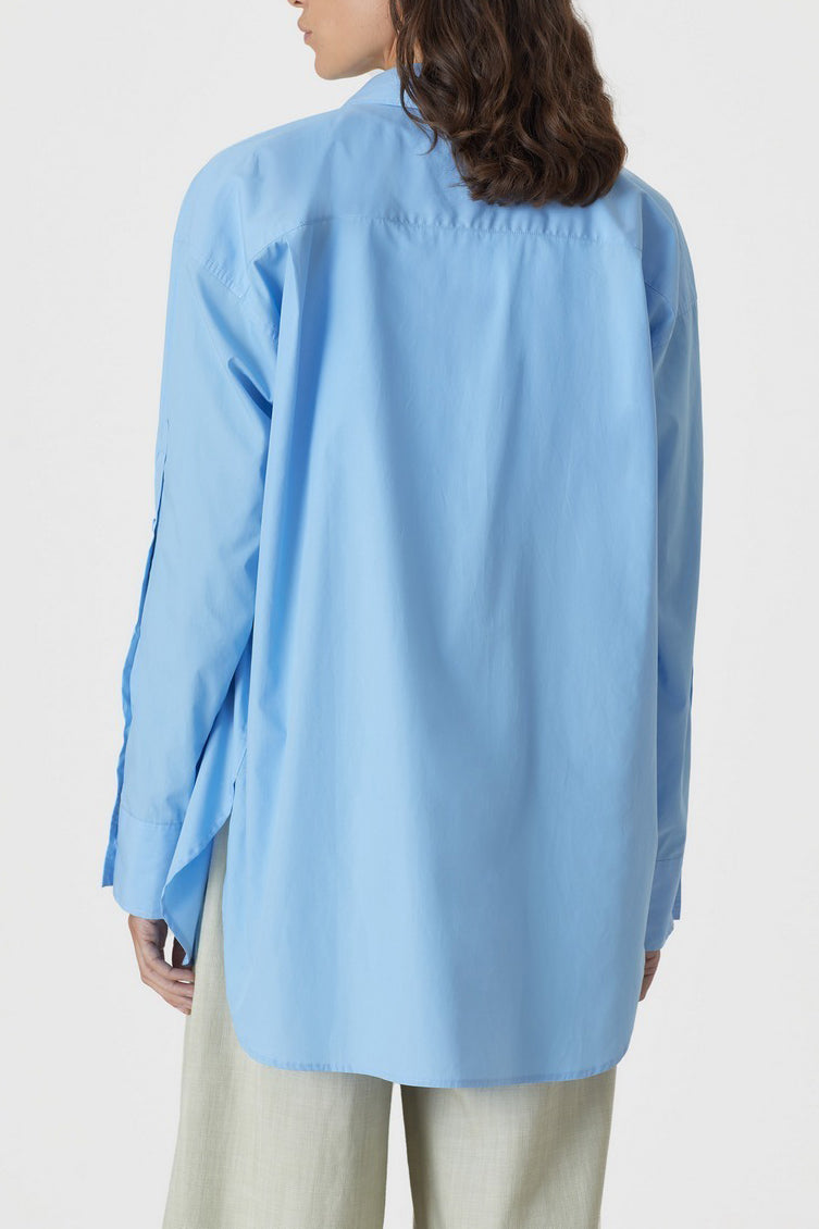 Chemise Avec Détail De Page De Couture - Sky Blue - Femme