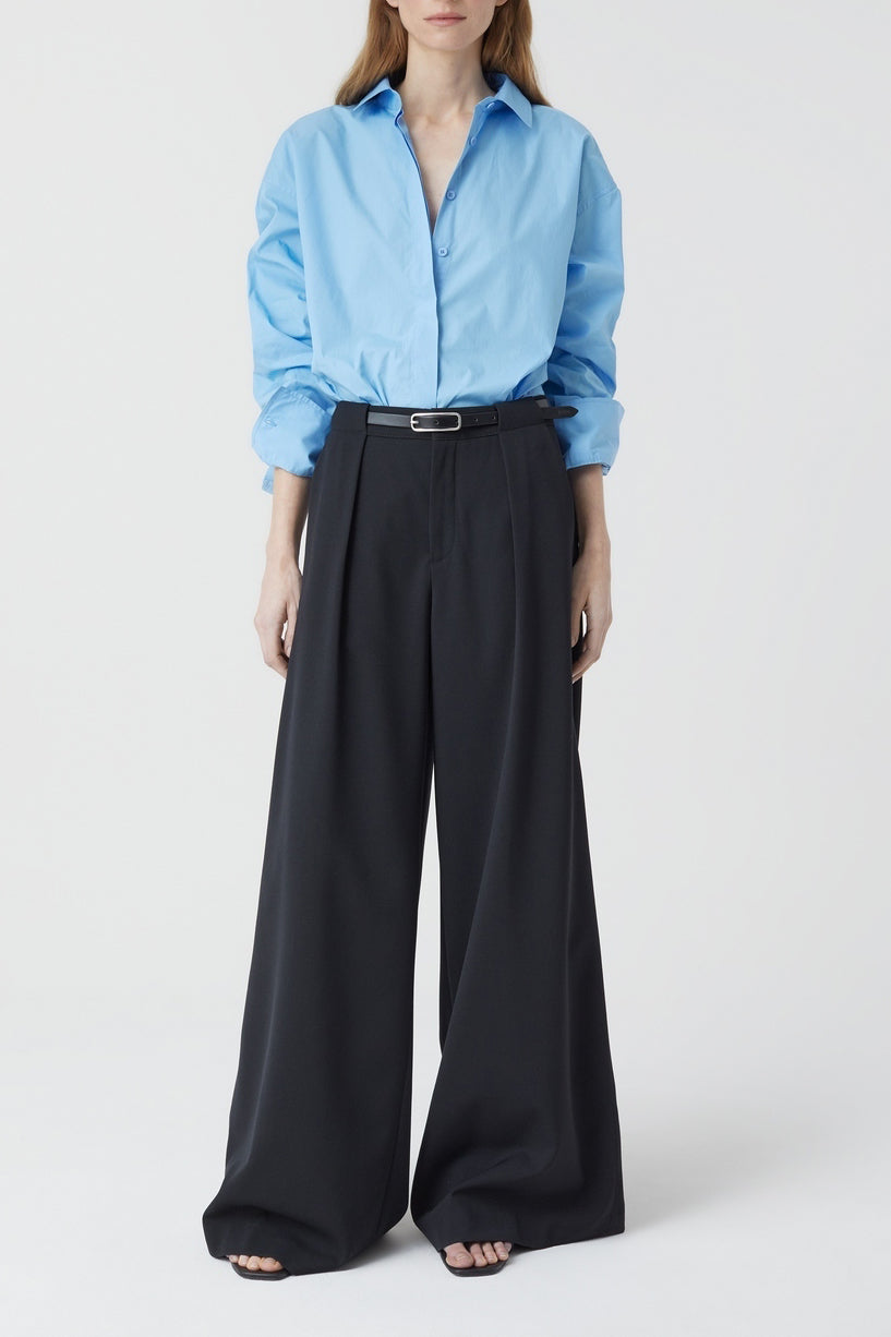 Chemise Avec Détail De Page De Couture - Sky Blue - Femme