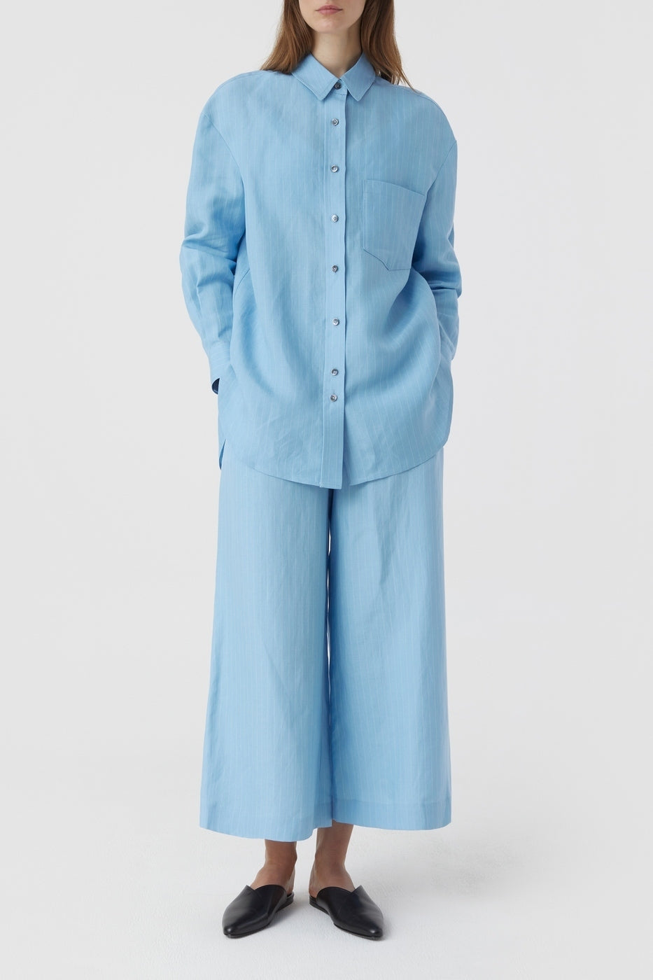 Chemise Basique - Sky Blue - Femme
