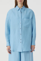 Chemise Basique - Sky Blue - Femme