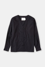 Chemise Sans Col - Black - Femme