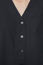 Chemise Sans Col - Black - Femme