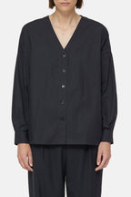 Chemise Sans Col - Black - Femme