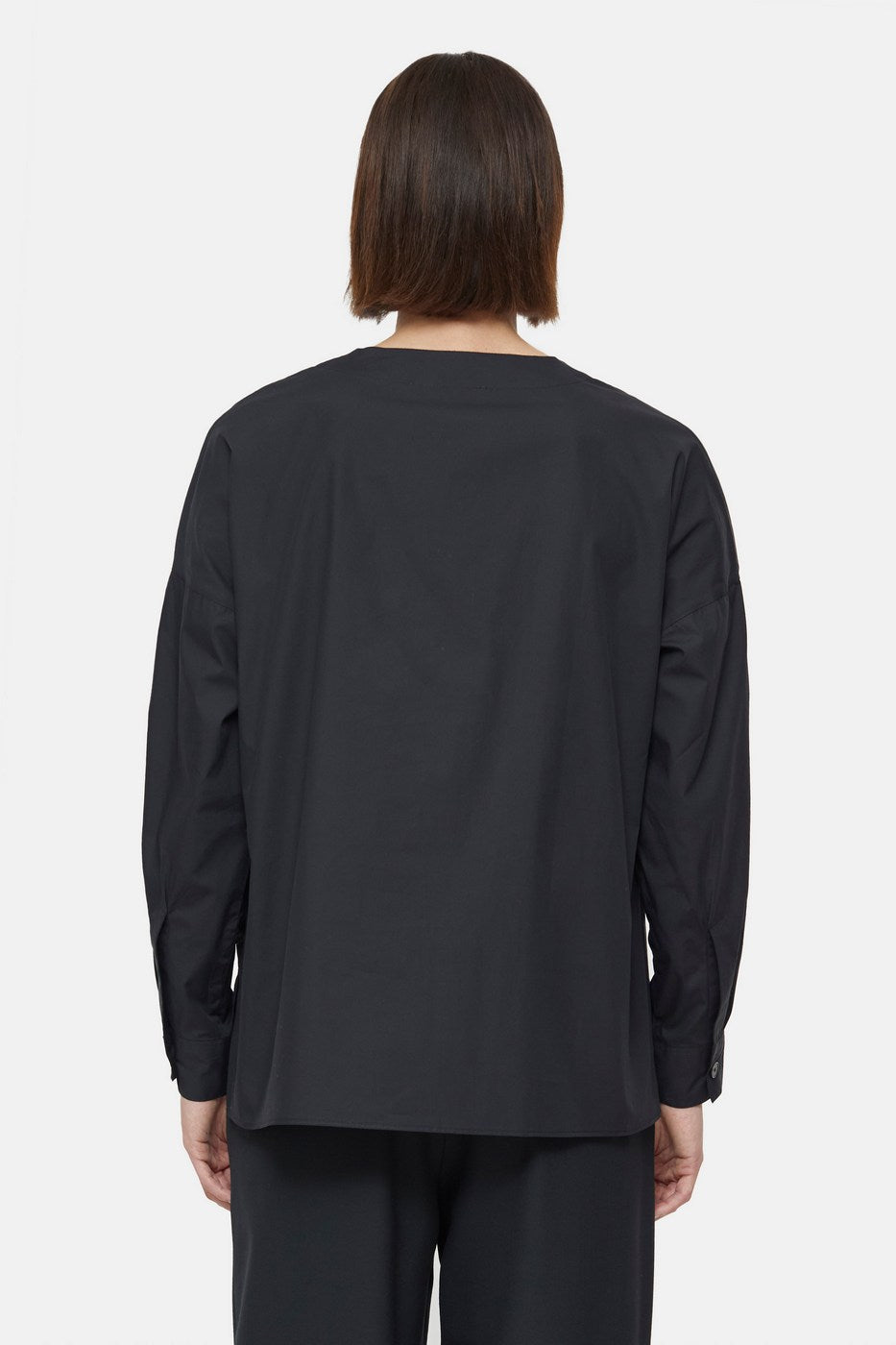 Chemise Sans Col - Black - Femme
