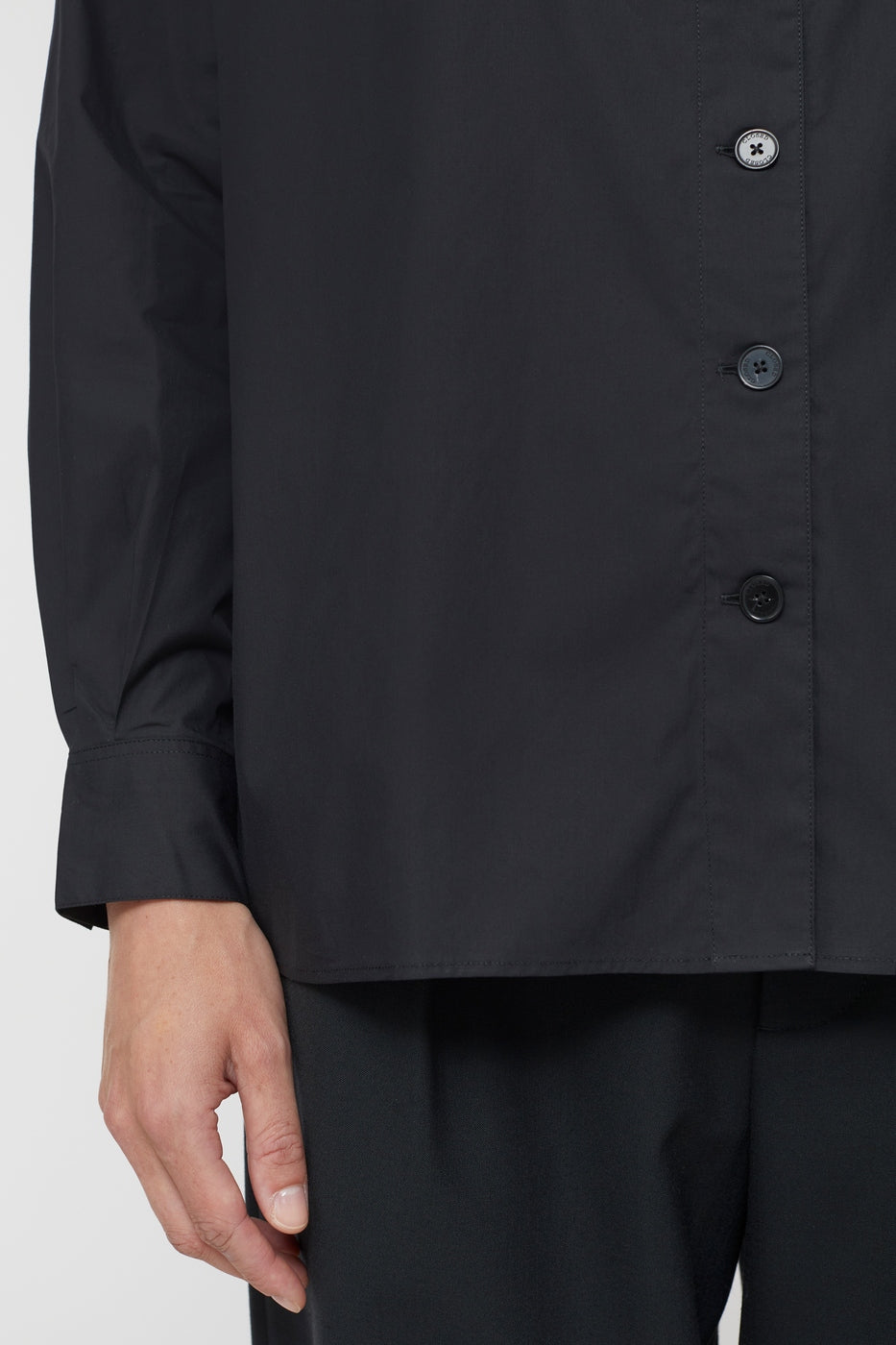 Chemise Sans Col - Black - Femme