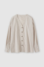 Chemise Sans Col - Plaster Beige - Femme