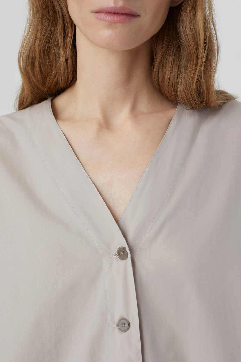 Chemise Sans Col - Plaster Beige - Femme