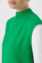 Haut À Col Montant - Green Patina - Femme