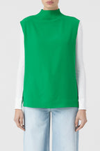 Haut À Col Montant - Green Patina - Femme