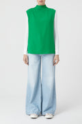 Haut À Col Montant - Green Patina - Femme