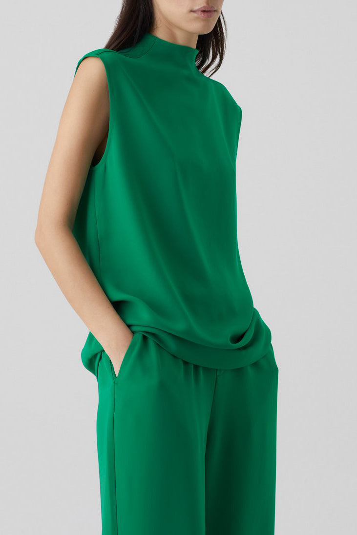 Haut À Col Montant - Green Patina - Femme