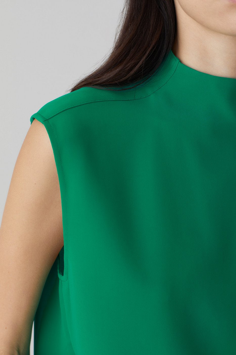 Haut À Col Montant - Green Patina - Femme