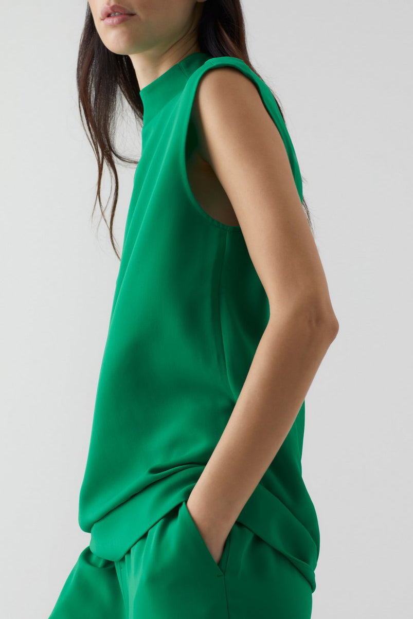 Haut À Col Montant - Green Patina - Femme