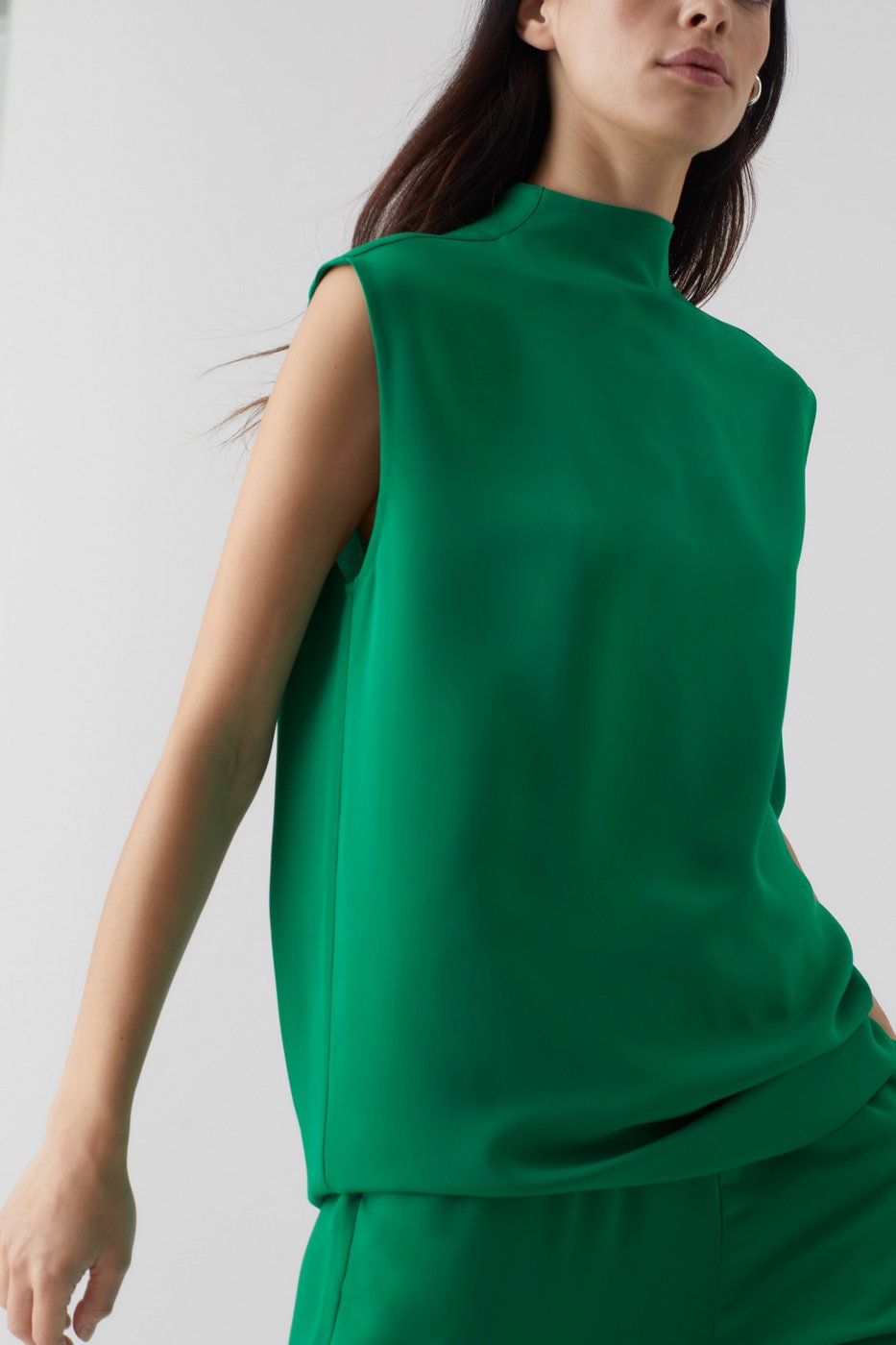 Haut À Col Montant - Green Patina - Femme