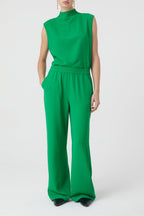 Haut À Col Montant - Green Patina - Femme