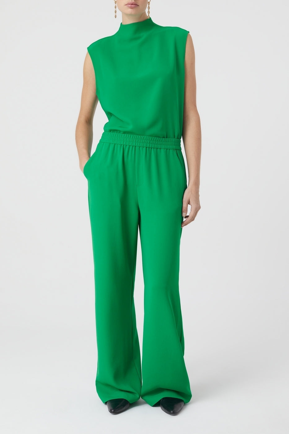Haut À Col Montant - Green Patina - Femme