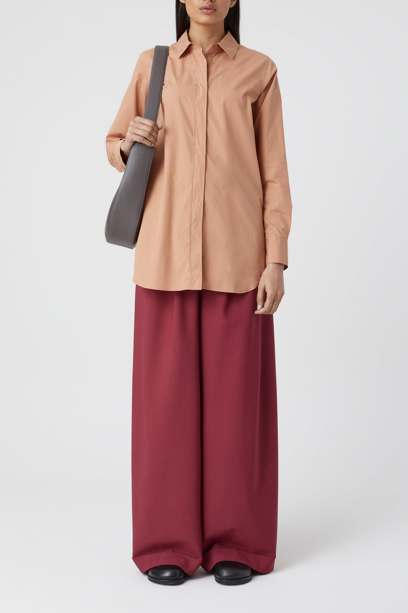 Chemise Longue Ajustée - Dark Rosewood - Femme
