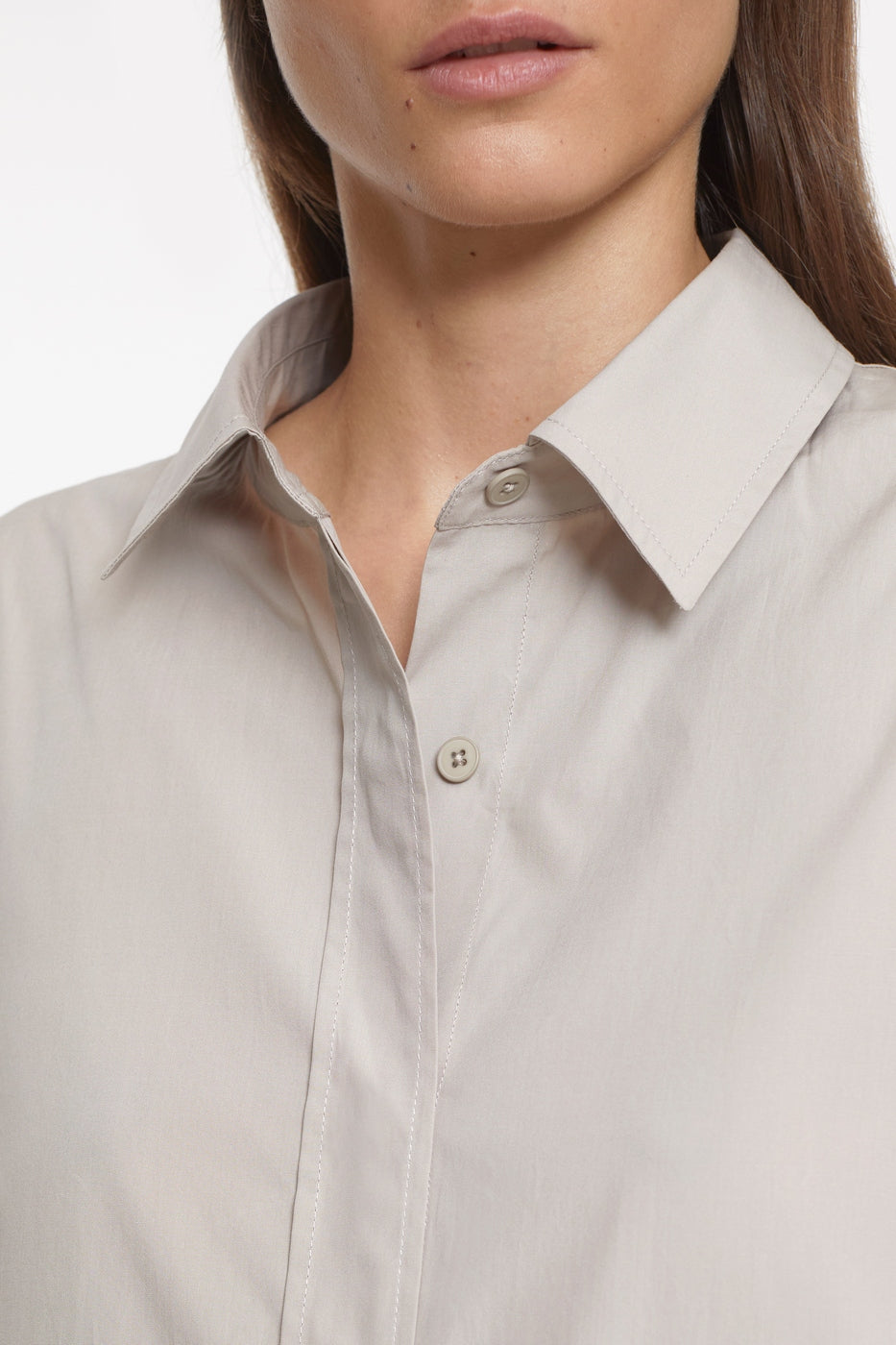 Chemise Longue Ajustée - Plaster Beige - Femme
