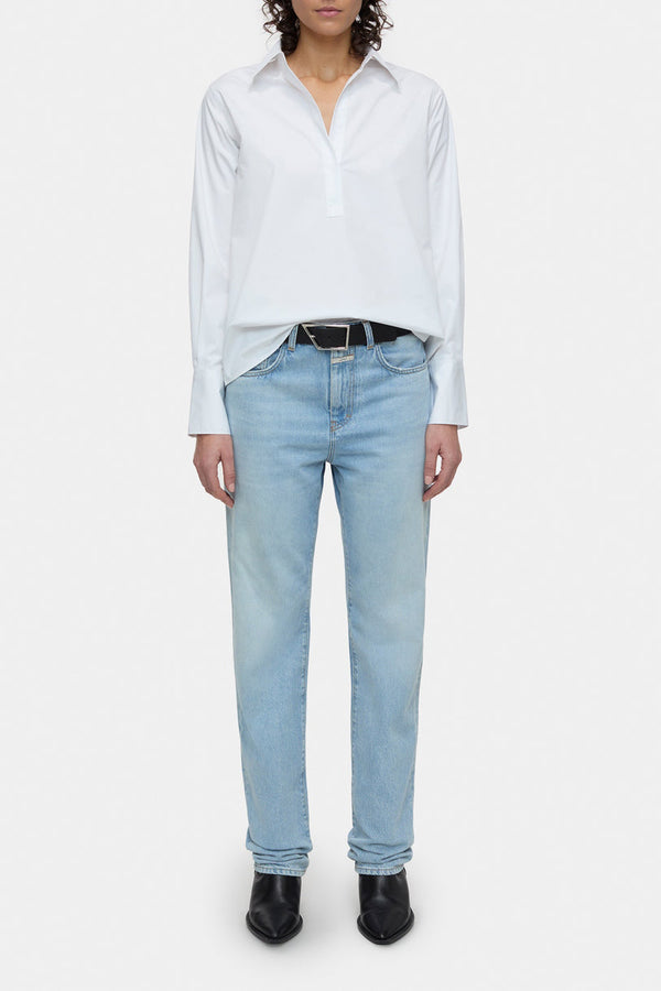 Tunique À Col Ouvert - White - Femme
