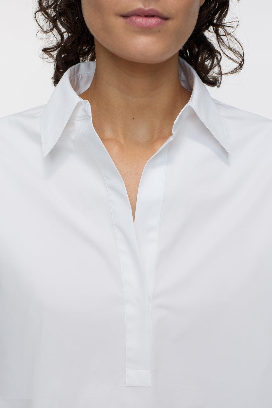 Tunique À Col Ouvert - White - Femme