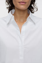 Tunique À Col Ouvert - White - Femme