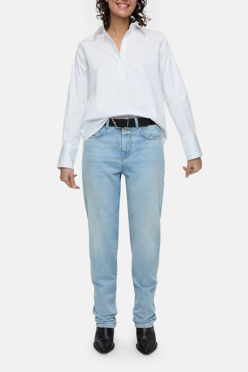 Tunique À Col Ouvert - White - Femme