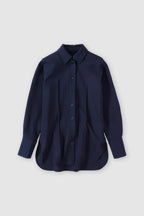 Chemise Basique À Plis - Dark Night - Femme