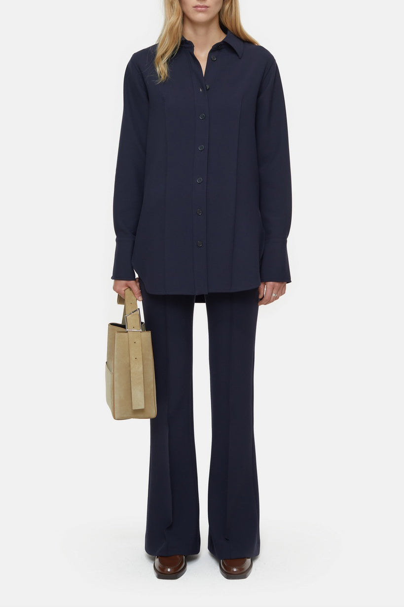 Chemise Basique À Plis - Dark Night - Femme