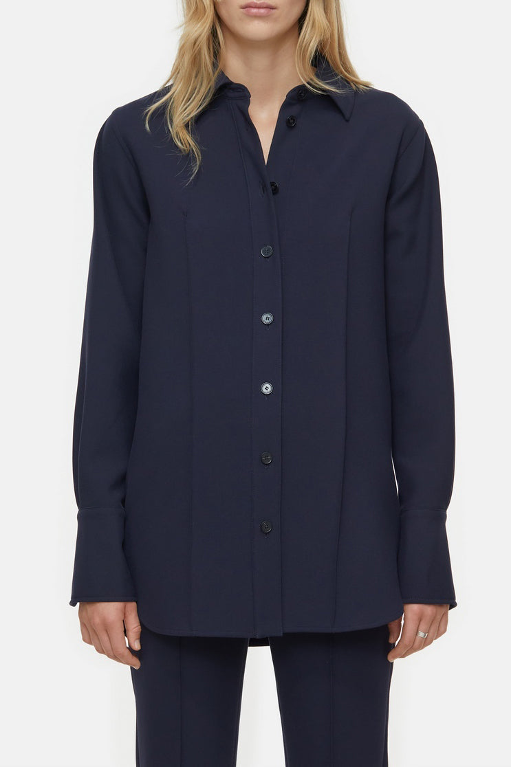 Chemise Basique À Plis - Dark Night - Femme