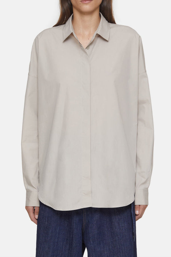 Chemise À Épaules Tombases - Plaster Beige - Femme