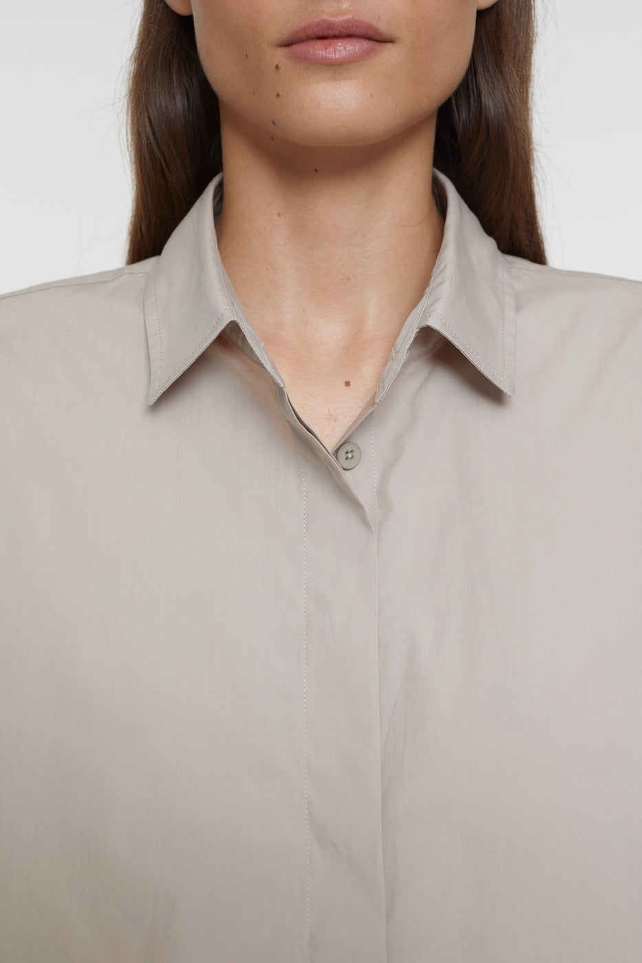 Chemise À Épaules Tombases - Plaster Beige - Femme