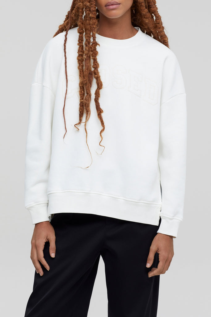 Closed - T-Shirt Crewneck Slits - Ivory - Femme
