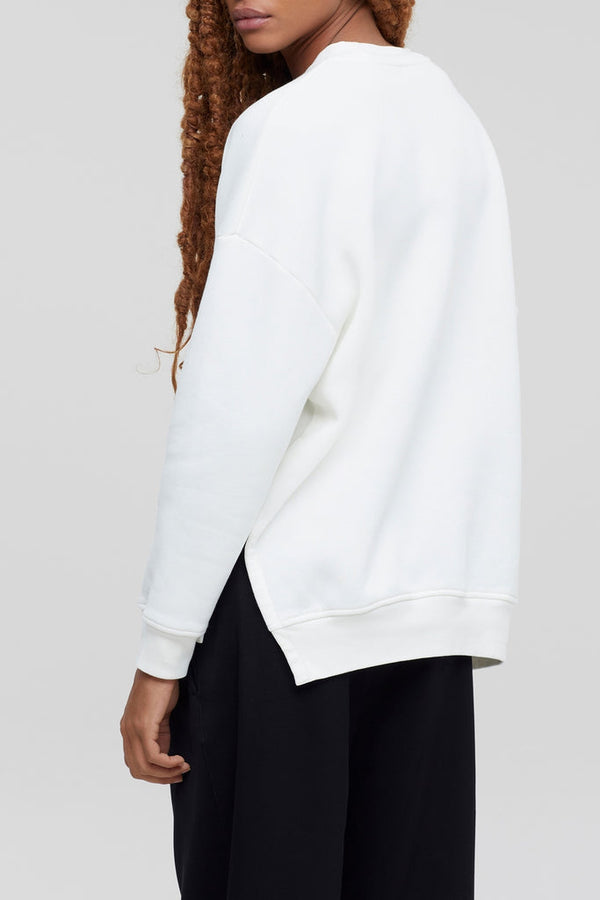 Closed - T-Shirt Crewneck Slits - Ivory - Femme