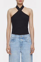 T-Shirts Halter Neck Top - Black - Femme