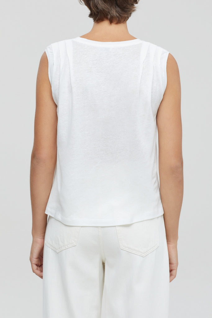 Closed - T-Shirt Pleated Tank Top - Ivory - Femme