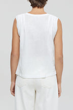 Closed - T-Shirt Pleated Tank Top - Ivory - Femme