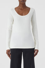 T-Shirts Deep Neck Long Sleeve - Old Pine - Femme