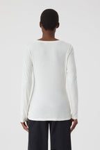 T-Shirts Deep Neck Long Sleeve - Old Pine - Femme