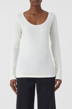 T-Shirts Deep Neck Long Sleeve - Old Pine - Femme