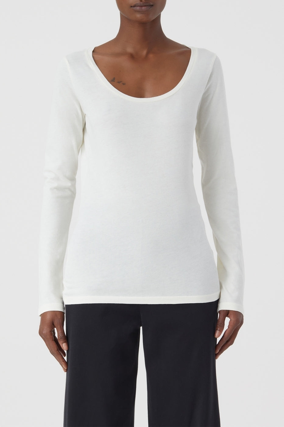 T-Shirts Deep Neck Long Sleeve - Old Pine - Femme