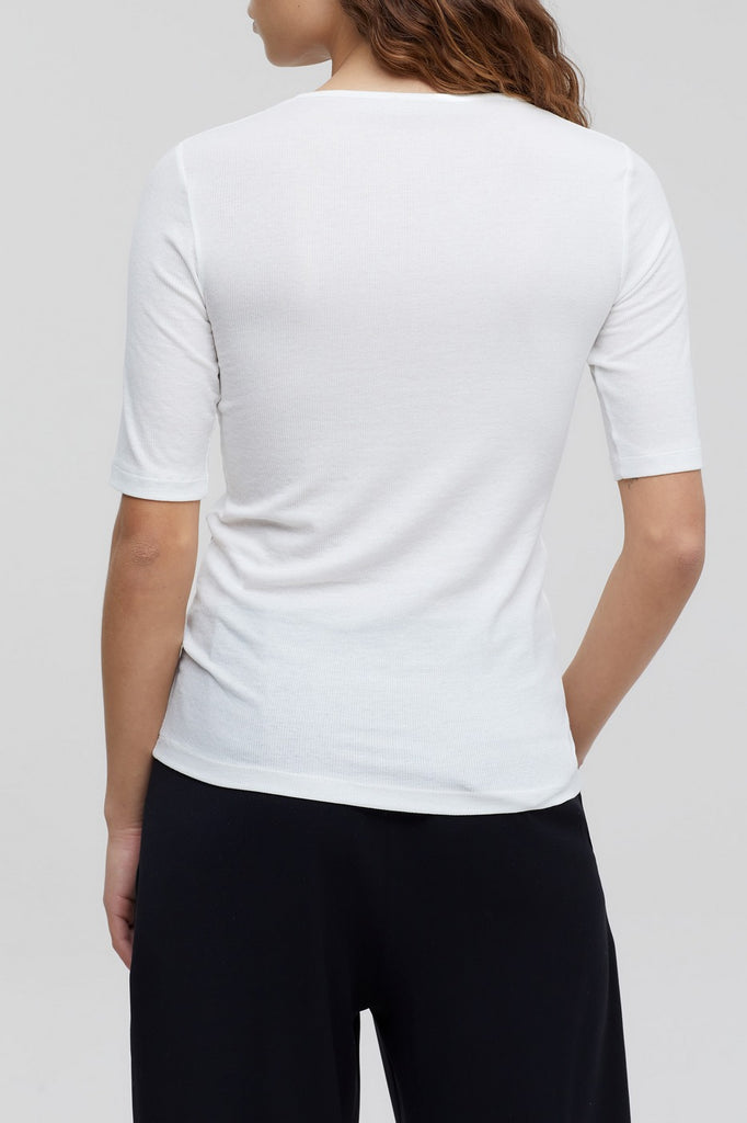 Closed - T-Shirt Rib - Ivory - Femme