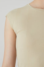 T-Shirts Cap Sleeve Top - Brown Sugar - Femme