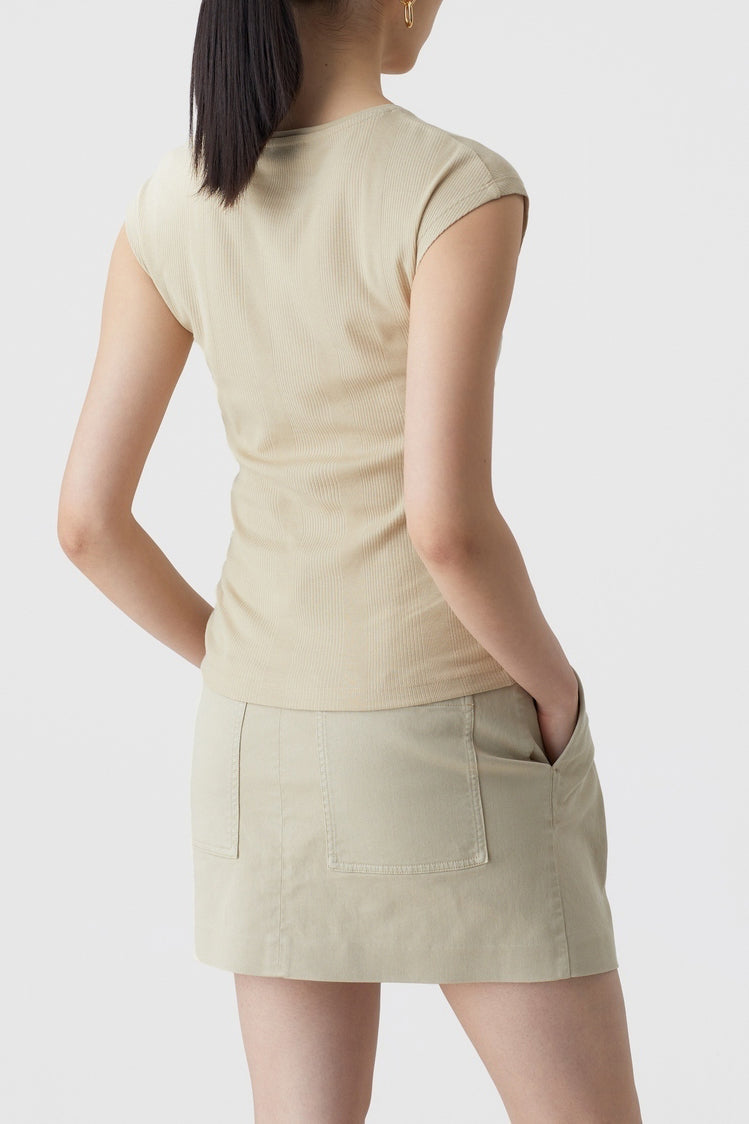 T-Shirts Cap Sleeve Top - Brown Sugar - Femme
