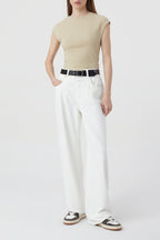 T-Shirts Cap Sleeve Top - Brown Sugar - Femme