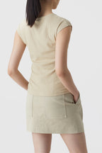 T-Shirts Cap Sleeve Top - Brown Sugar - Femme