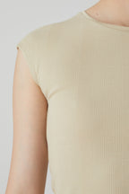 T-Shirts Cap Sleeve Top - Brown Sugar - Femme